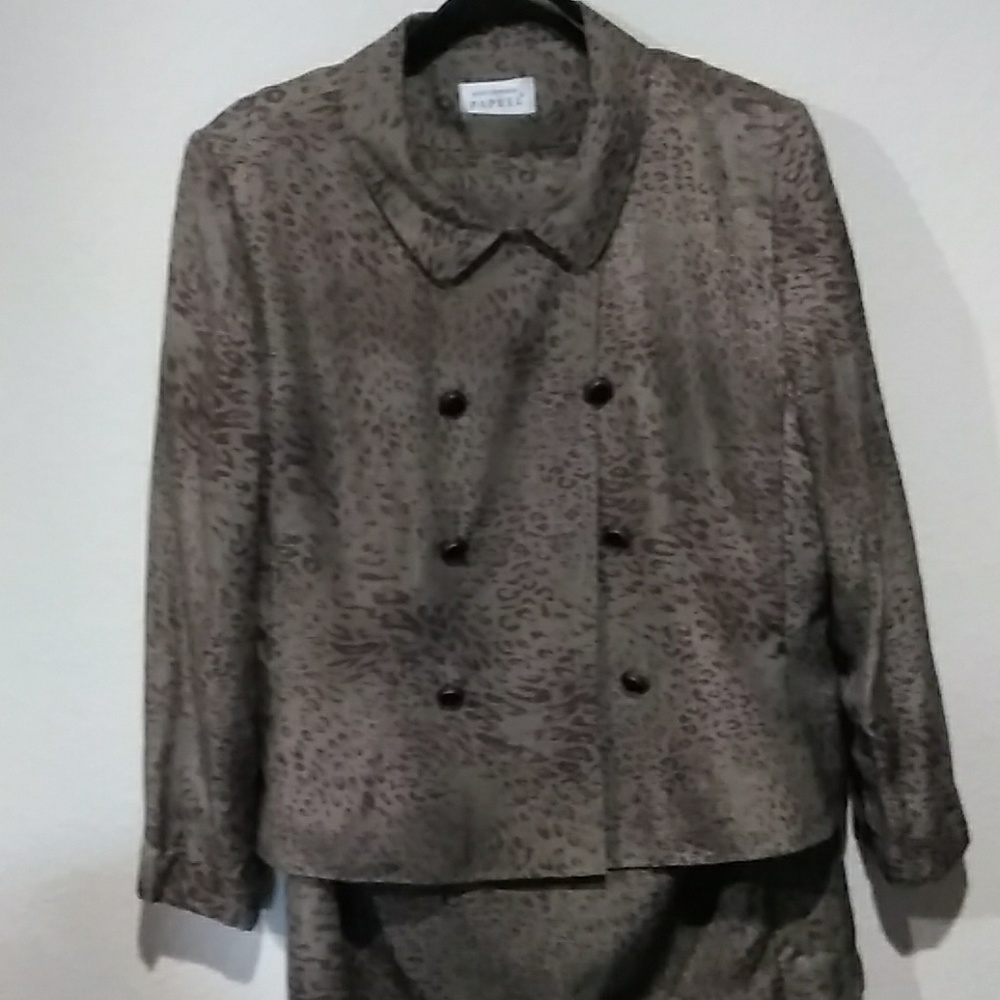 Adrianna Papell Soft SILK Midi SKIRT Suit